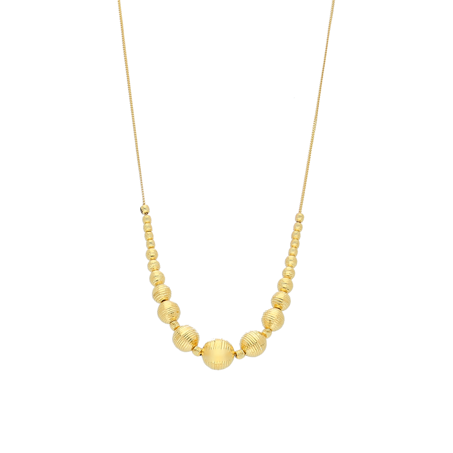 Gold Beads Necklace 21KT - FKJNKL21KM12003