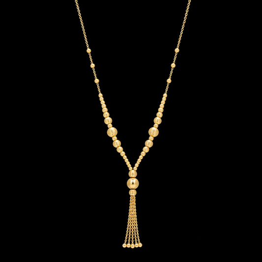 Gold Tassel Necklace 21KT - FKJNKL21KM12005
