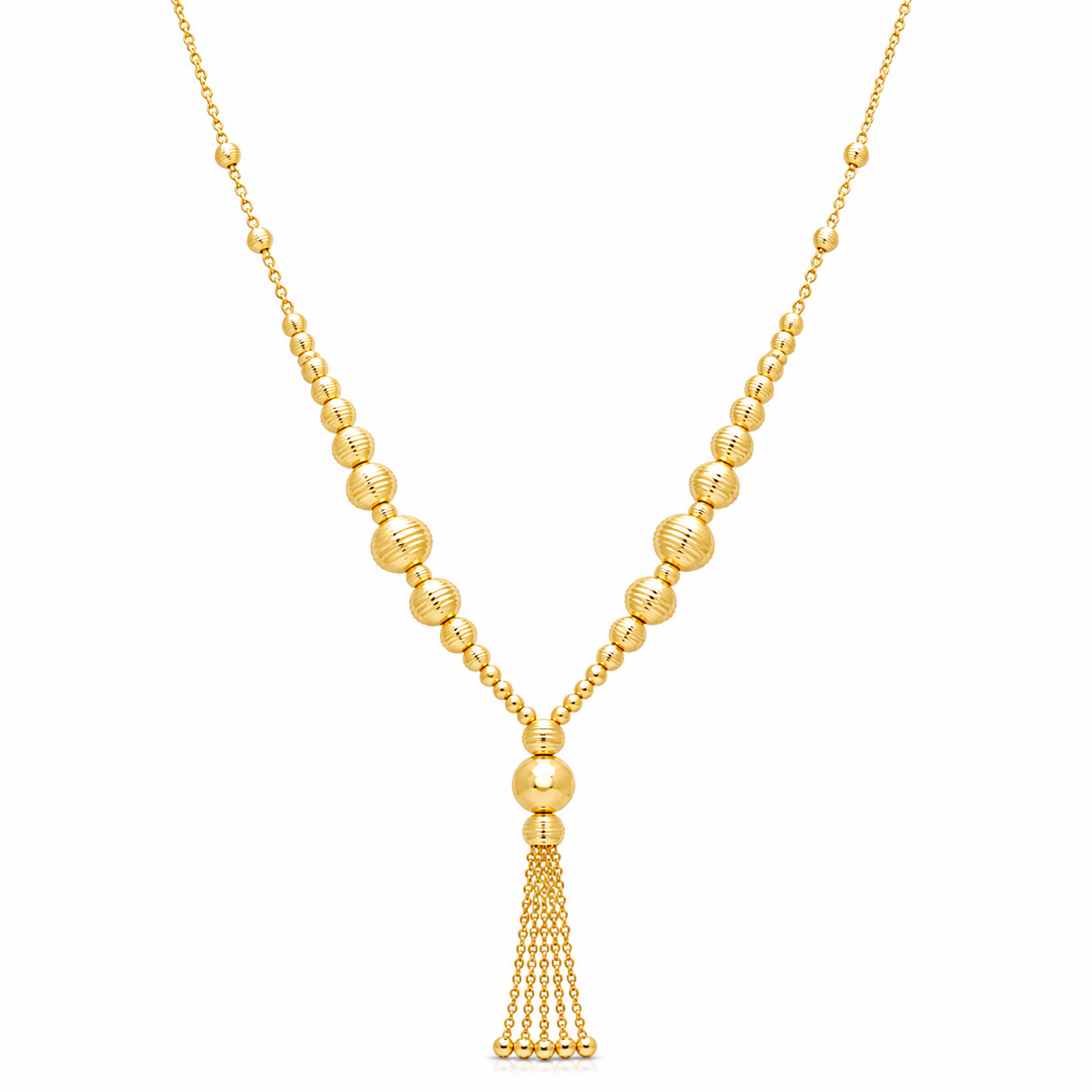 Gold Tassel Necklace 21KT - FKJNKL21KM12005