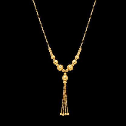 Gold Tassel Necklace 21KT - FKJNKL21KM12008