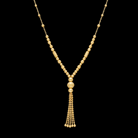 Gold Tassel Necklace 21KT - FKJNKL21KM12009