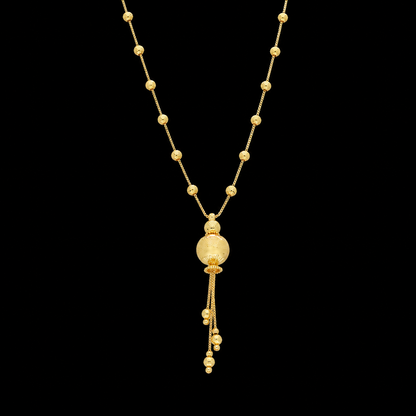 Gold Tassel Necklace 21KT - FKJNKL21KM12010