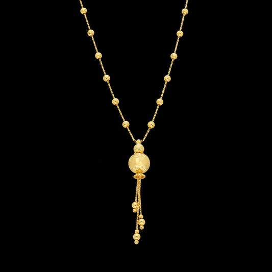 Gold Tassel Necklace 21KT - FKJNKL21KM12010