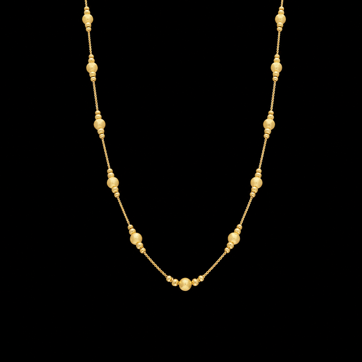 Gold Beads Necklace 21KT - FKJNKL21KM12012
