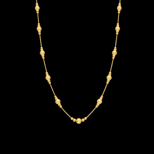 Gold Beads Necklace 21KT - FKJNKL21KM12012
