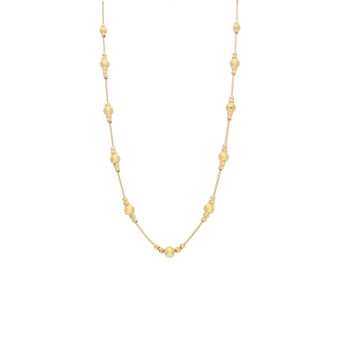 Gold Beads Necklace 21KT - FKJNKL21KM12012