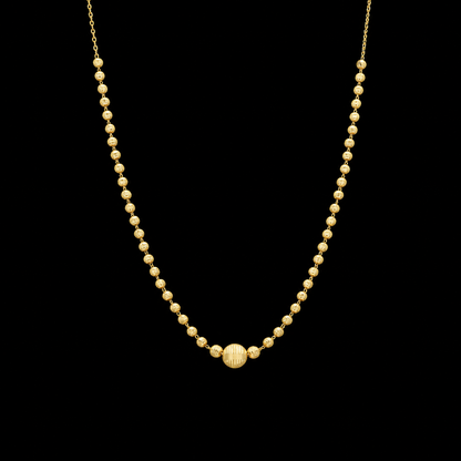 Gold Round Beads Necklace 21KT - FKJNKL21KM12014