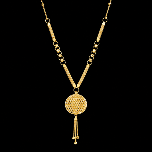 Gold Turkish Design Tassel Necklace 21KT - FKJNKL21KM12016