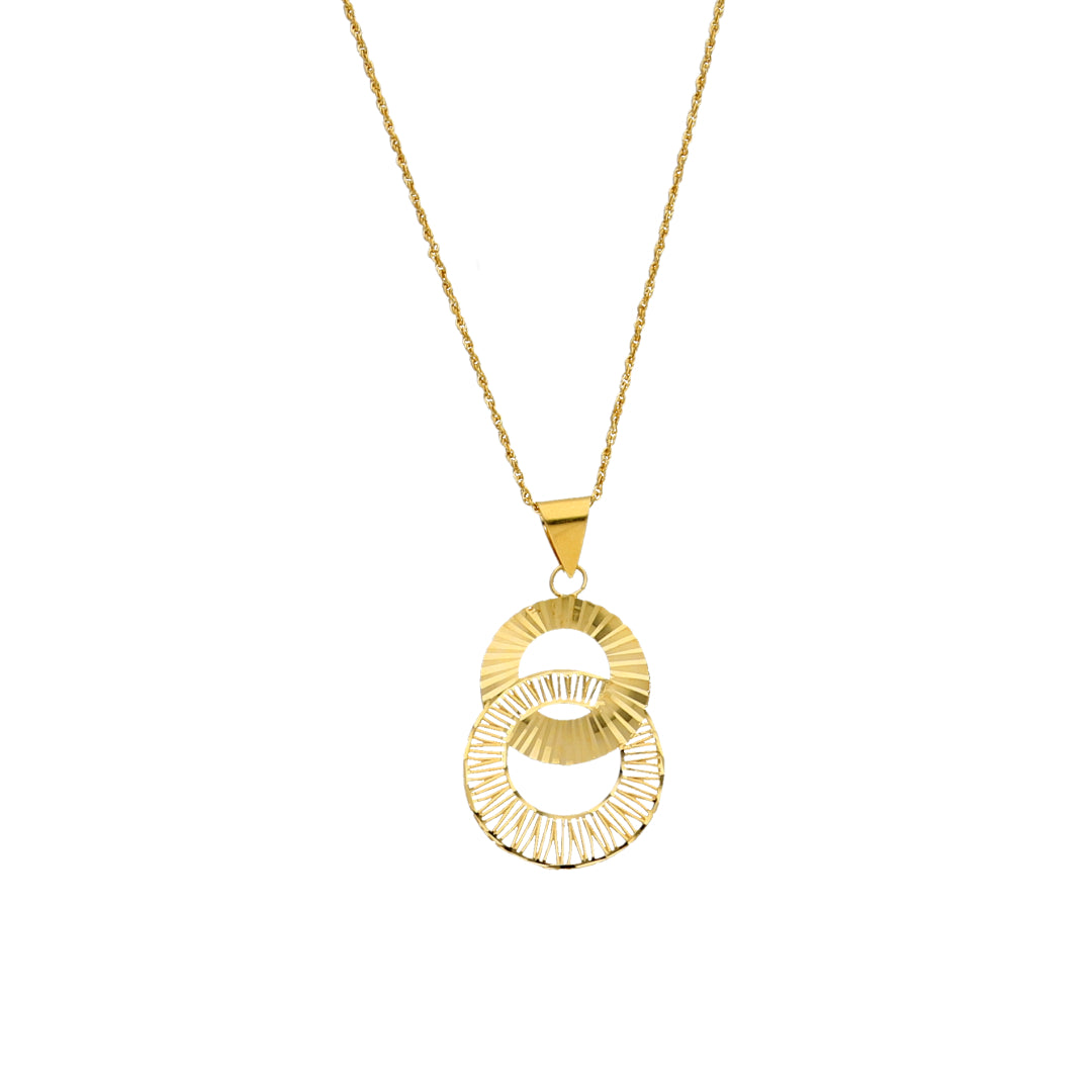 Gold Necklace (Chain with Ring Shaped Pendant) 21KT - FKJNKL21KM12021