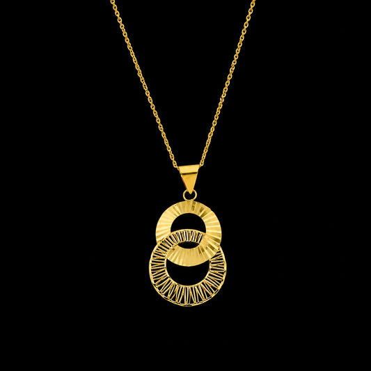 Gold Necklace (Chain with Ring Shaped Pendant) 21KT - FKJNKL21KM12021