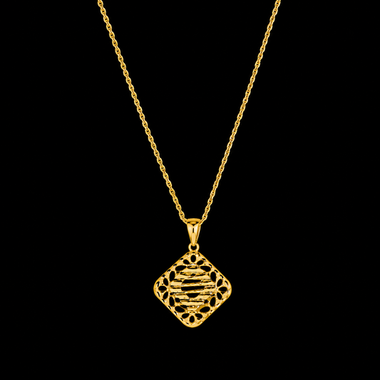 Gold Necklace (Chain with Turkish Design Pendant) 21KT - FKJNKL21KM12024