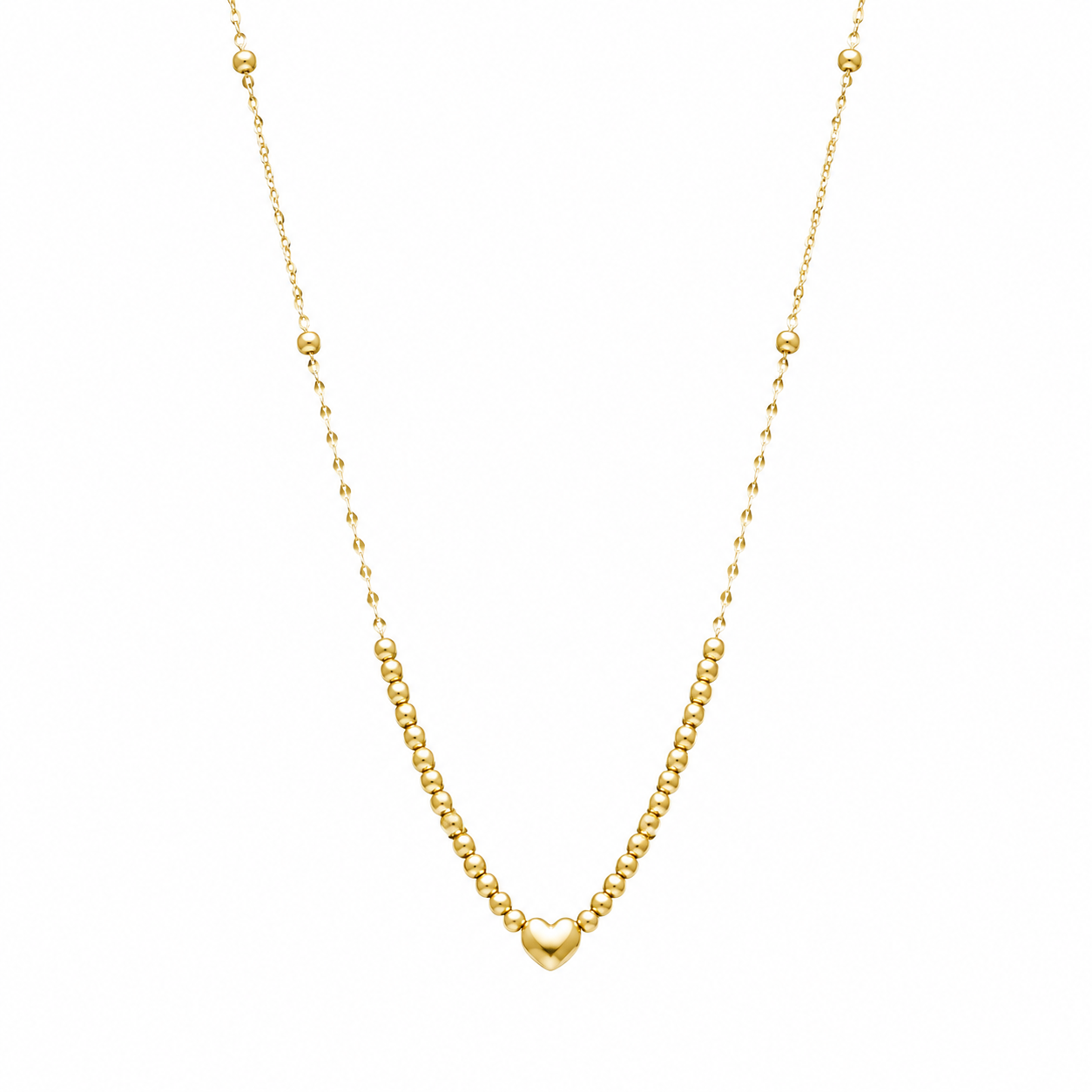 Gold Beads Necklace 21KT - FKJNKL21KM12043