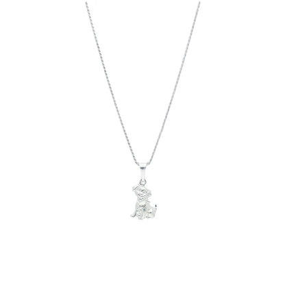Sterling Silver 925 Dog Motif Necklace (Chain with Pendant) - FKJNKLSL11091