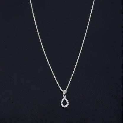 Sterling Silver 925 Sparkling Teardrop Necklace (Chain with Pendant) - FKJNKLSL11097