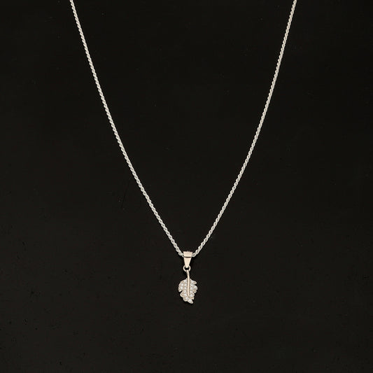 Sterling Silver 925 Leaf Sparkle Necklace (Chain with Pendant) - FKJNKLSL11124