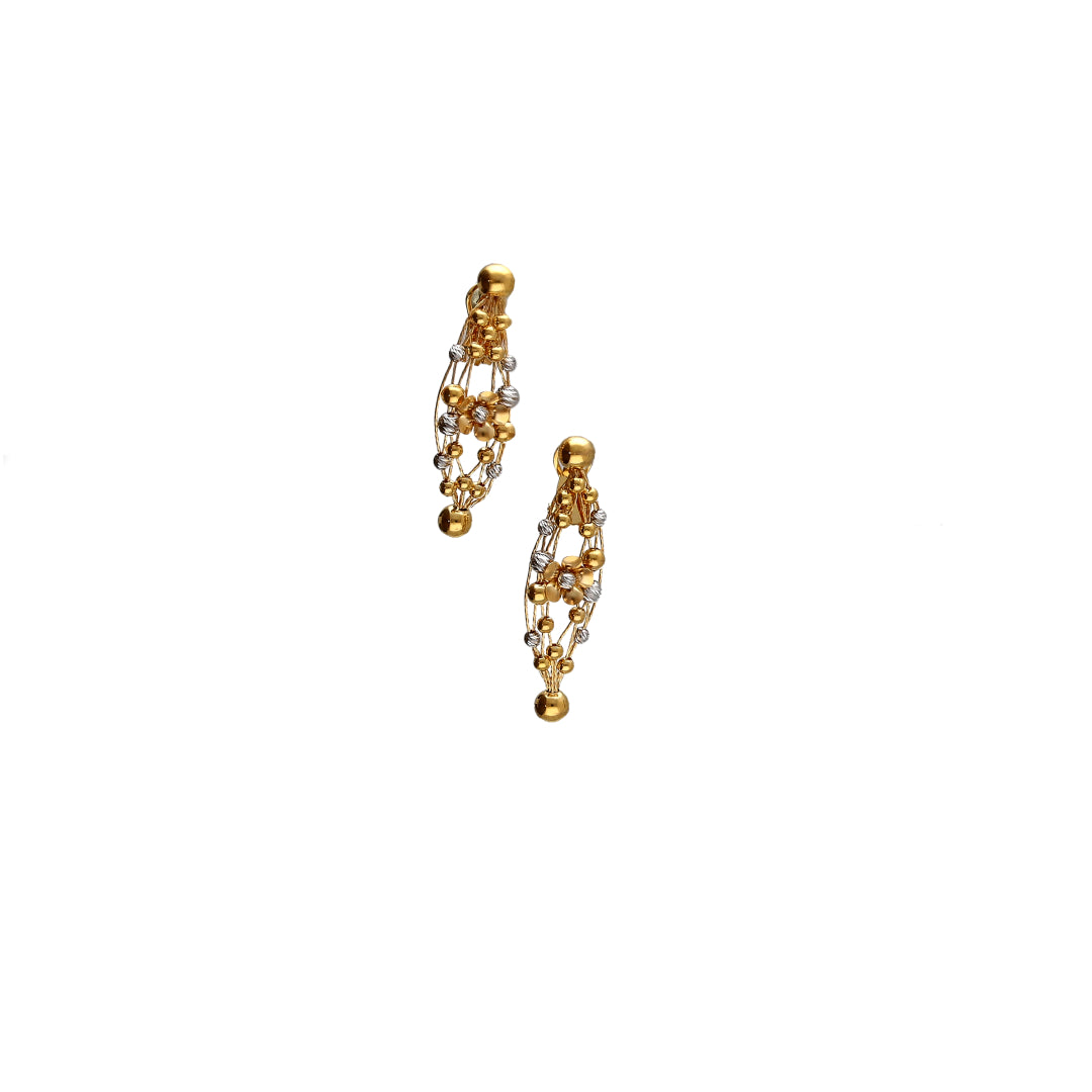 Gold Beaded Necklace Set (Necklace, Bracelet, Earrings and Ring) 21KT - FKJNKLST21KM10165