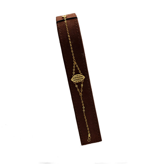 Gold  Elegant Leaf Design Bracelet 21KT - FKJBRL21KM10166