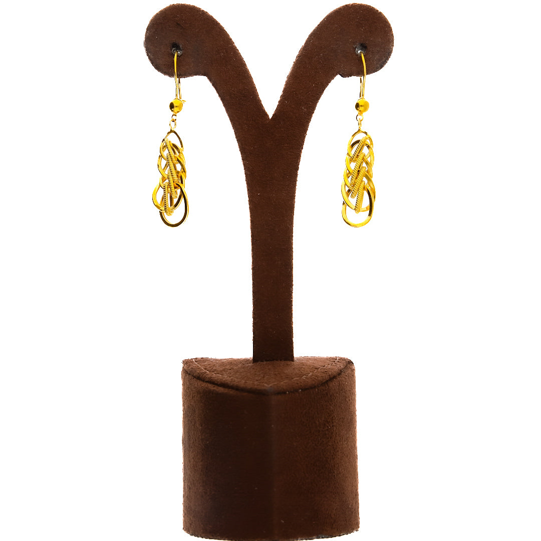 Gold Regal Twist Necklace Set (Necklace, Bracelet and Earrings) 21KT - FKJNKLST21KM10167