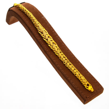 Gold Regal Twist Necklace Set (Necklace, Bracelet and Earrings) 21KT - FKJNKLST21KM10167