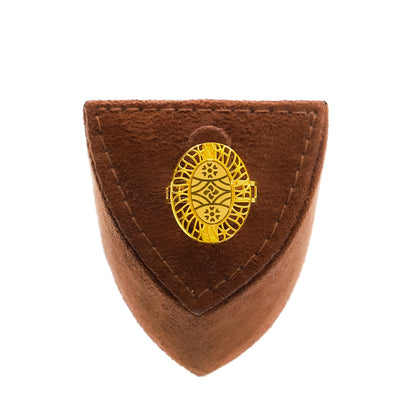 Gold Oval Shaped Hollow Necklace Set (Necklace, Bracelet, Earrings and Ring) 21KT - FKJNKLST21KM10169