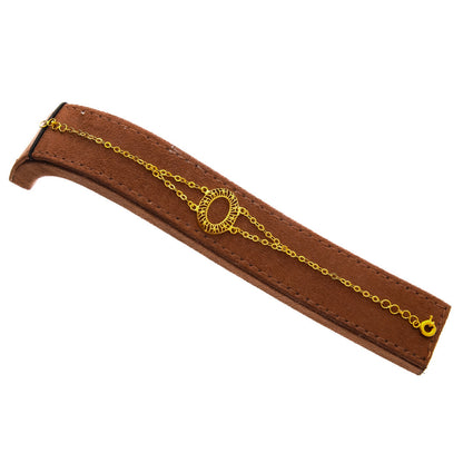 Gold Oval Shaped Hollow Necklace Set (Necklace, Bracelet, Earrings and Ring) 21KT - FKJNKLST21KM10169