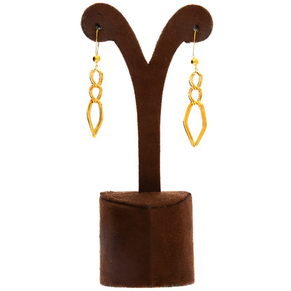 Gold Hexa-Link Necklace Set (Necklace, Bracelet and Earrings) 21KT - FKJNKLST21KM10170