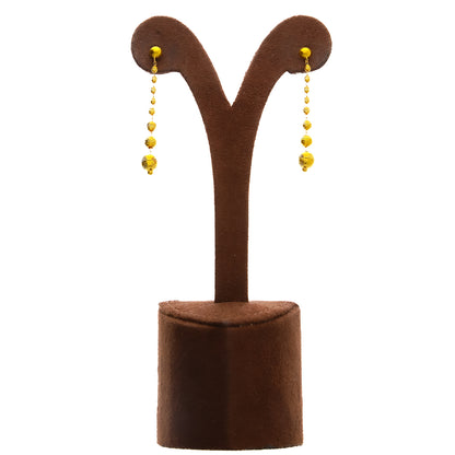 Gold Two-Layer Beaded Necklace Set (Necklace, Bracelet, Earrings and Ring) 21KT - FKJNKLST21KM10173