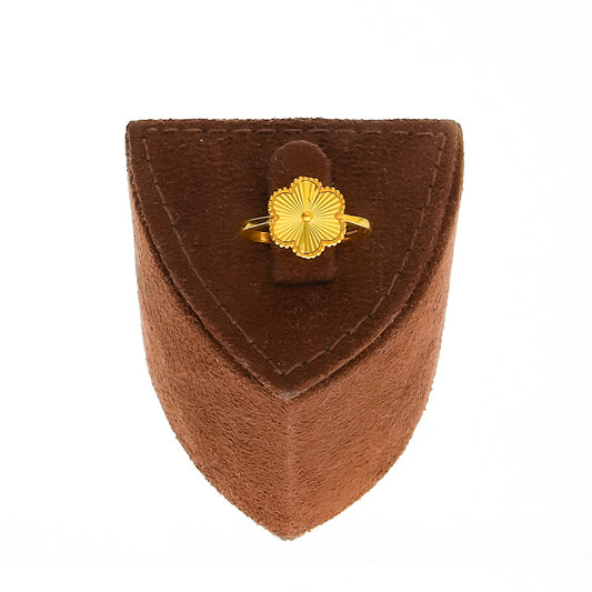 Gold Floral Charm Ring 21KT - FKJRN21KM10174