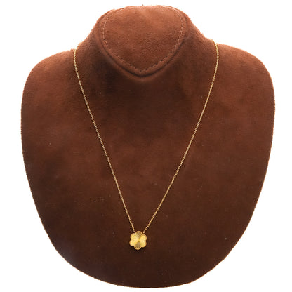 Gold Single Clover Necklace Set (Necklace, Bracelet, Earrings and Ring) 21KT - FKJNKLST21KM10175