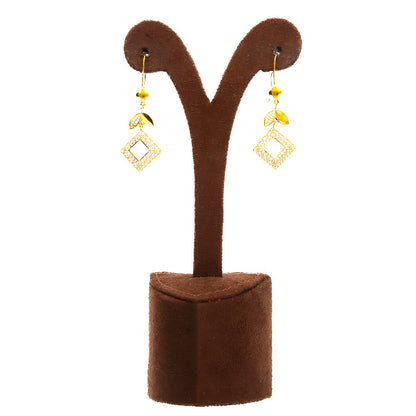 Gold Designer Geo Necklace Set (Necklace, Bracelet, Earrings and Ring) 21KT - FKJNKLST21KM10176