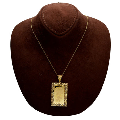 Gold Rose Frame Necklace Set (Necklace, Earrings and Ring) 21KT - FKJNKLST21KM10214