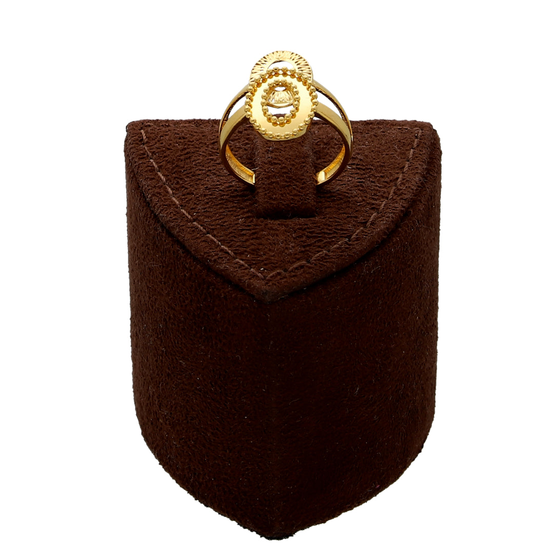 Gold Oval Link Necklace Set (Necklace, Earrings and Ring) 21KT - FKJNKLST21KM10216