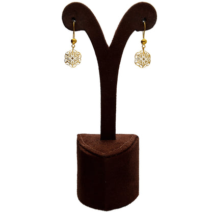 Gold Filigree Flower Necklace Set (Necklace, Earrings and Ring) 21KT - FKJNKLST21KM10219