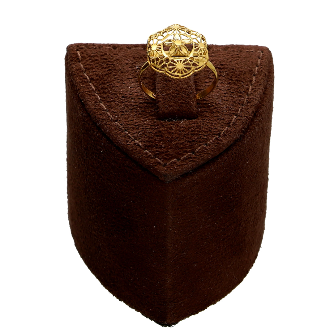 Gold Filigree Medallion Necklace Set (Necklace, Earrings and Ring) 21KT - FKJNKLST21KM10220