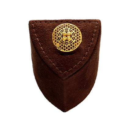 Gold Web Medallion Filigree Necklace Set (Necklace, Earrings and Ring) 21KT - FKJNKLST21KM10221