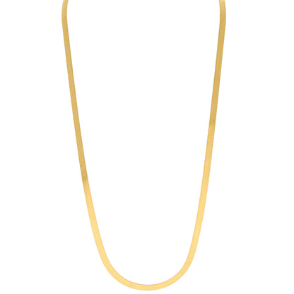 Gold Sleek Flat Chain Set (Chain with Bracelet) 21KT - FKJCNST21KM10382