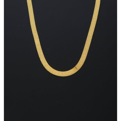 Gold Elegant Mesh Chain Set (Chain with Bracelet) 21KT - FKJCNST21KM10383