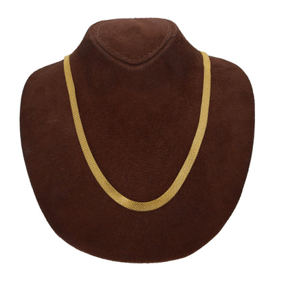 Gold Elegant Mesh Chain Set (Chain with Bracelet) 21KT - FKJCNST21KM10383