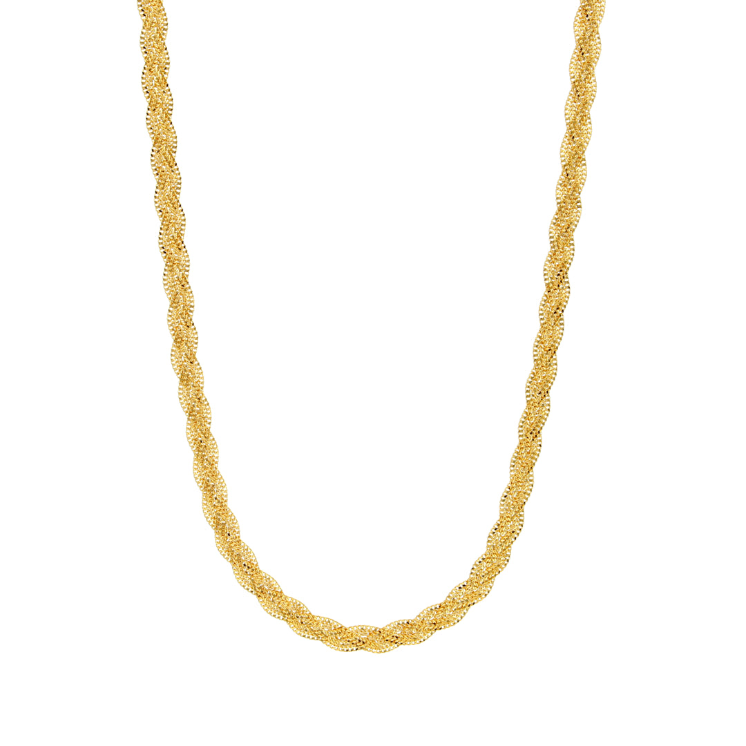 Gold Classic Twisted Rope Chain Set (Chain with Bracelet) 21KT - FKJCNST21KM10387