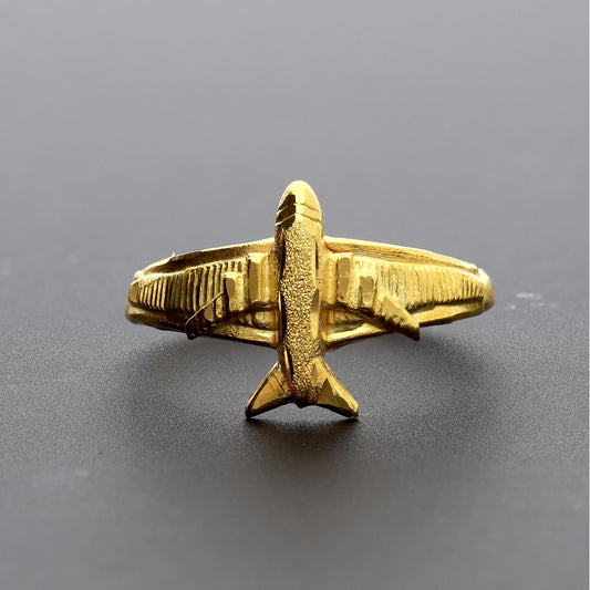 Gold Wanderlust Airplane Ring 18KT - FKJRN18K10308