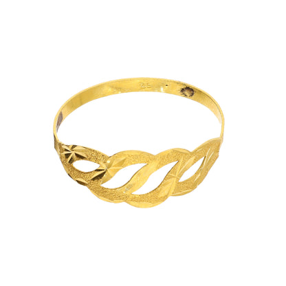 Gold Twisted Leaf Cutwork Ring 18KT - FKJRN18K10310