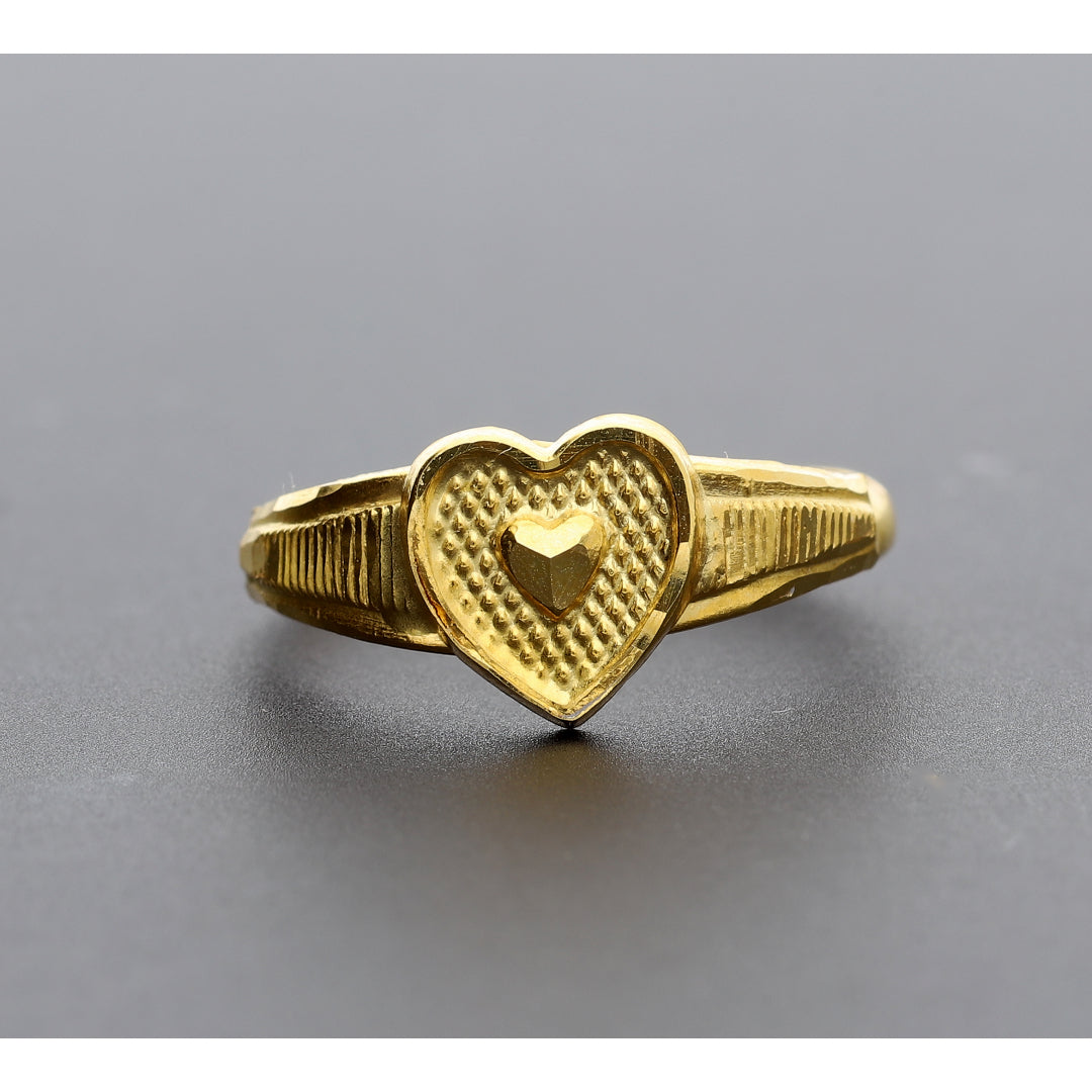 Gold Double Heart Ring 18KT - FKJRN18K10311