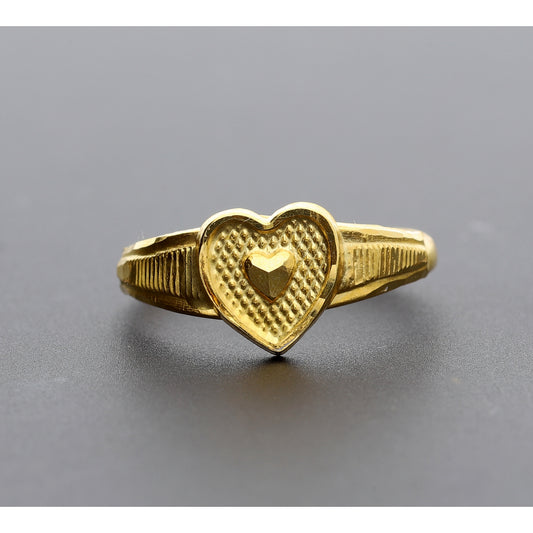 Gold Double Heart Ring 18KT - FKJRN18K10311