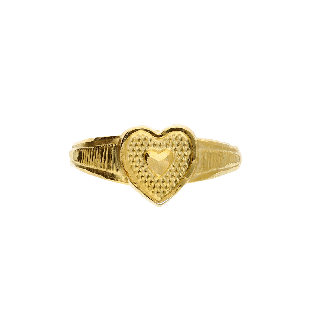 Gold Double Heart Ring 18KT - FKJRN18K10311