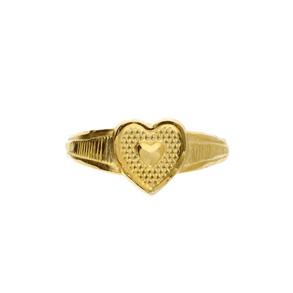 Gold Double Heart Ring 18KT - FKJRN18K10311