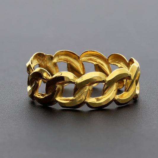 Gold Cuban Link Ring 18KT - FKJRN18K10319