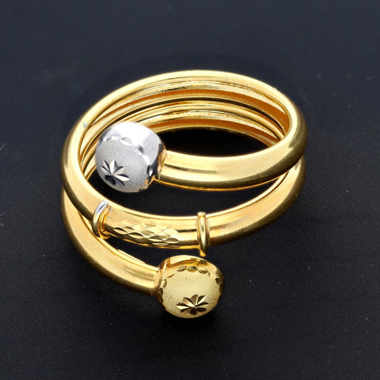 Gold Orbit Twin Ball Ring 18KT - FKJRN18K10320