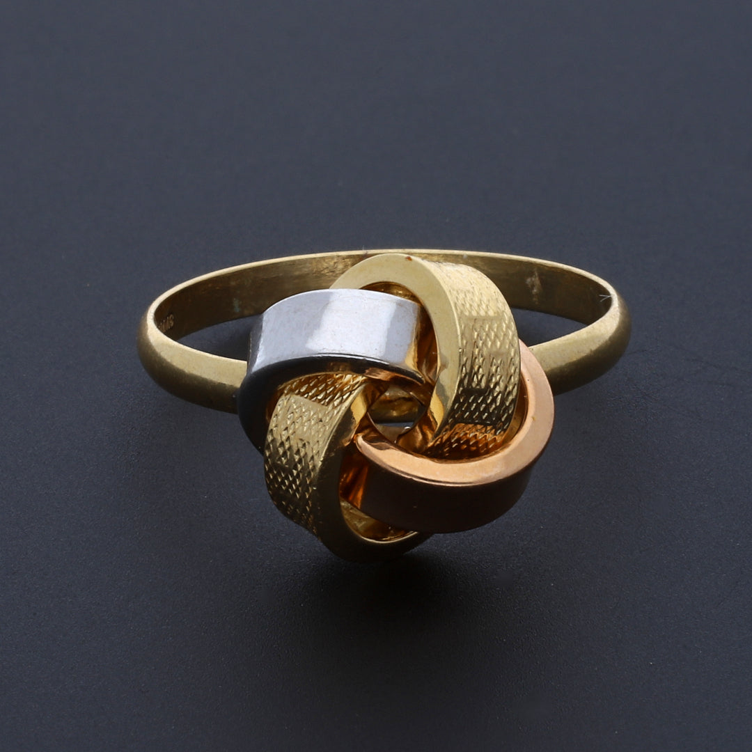 Gold Two Tone Knot Ring 18KT - FKJRN18K10417