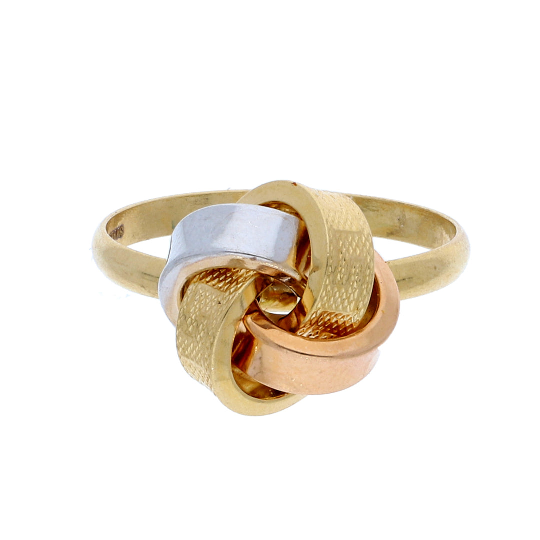 Gold Two Tone Knot Ring 18KT - FKJRN18K10417