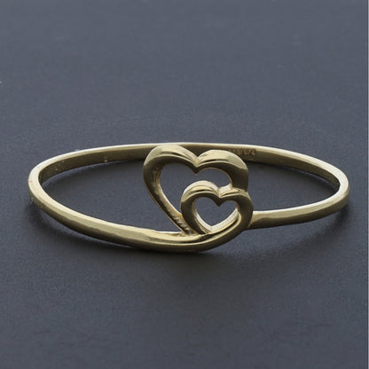 Gold Duo Heart Ring 18KT - FKJRN18K10418